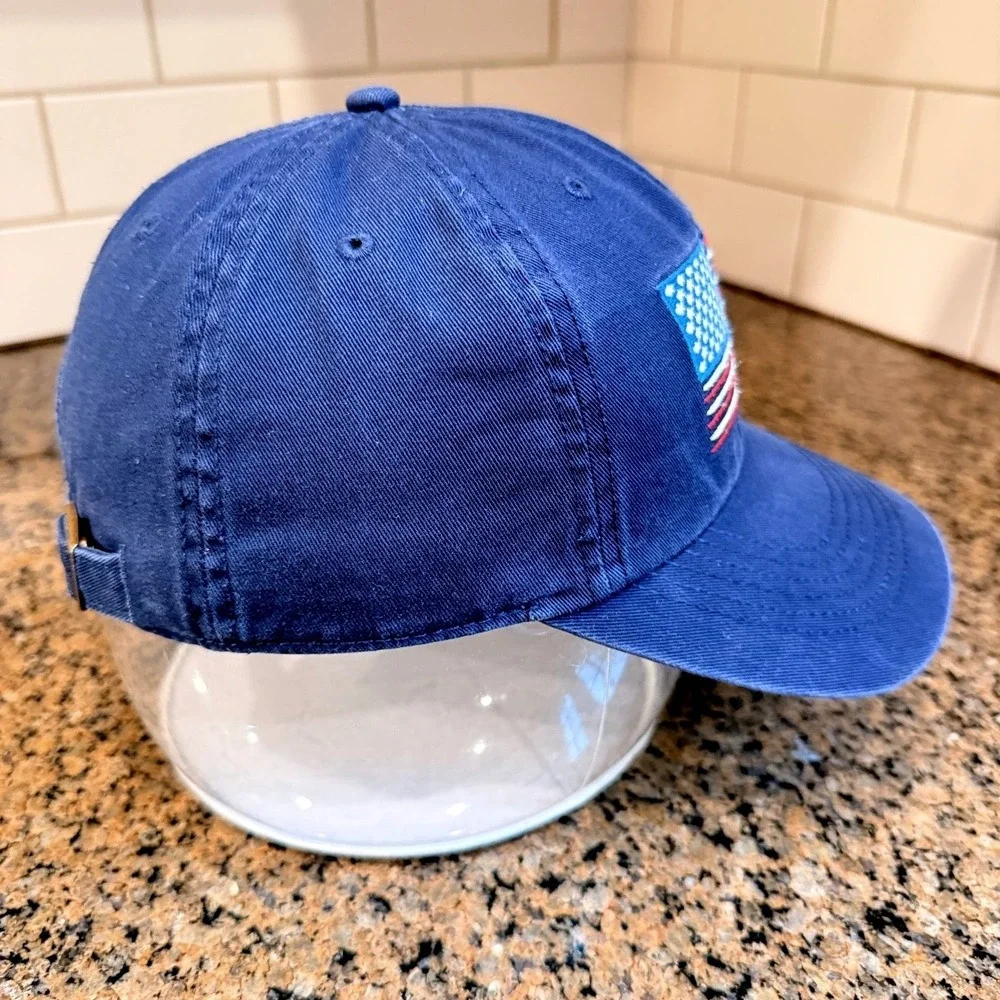 Life is Good Baseball Cap Dad Hat Adjustable Navy Blue American Flag Anchors